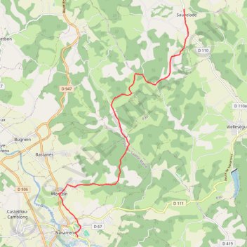 Itinéraire Sauvelade - Navarrenx, distance, dénivelé, altitude, carte, profil, trace GPS