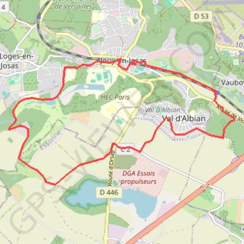 Itinéraire Jouy en Josas - Le Val dAlbian, distance, dénivelé, altitude, carte, profil, trace GPS