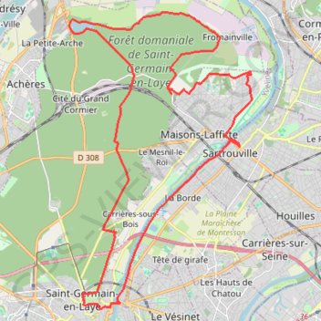 Itinéraire Corra - Saint Gemain (Chateau), distance, dénivelé, altitude, carte, profil, trace GPS