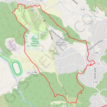 Itinéraire Calas Cabriès, distance, dénivelé, altitude, carte, profil, trace GPS