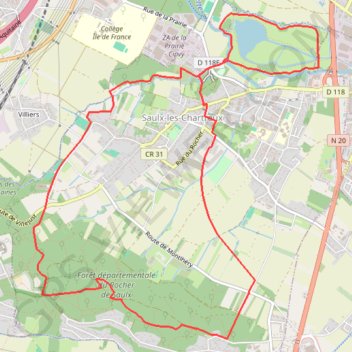 Itinéraire Saulx, plaine et bois, distance, dénivelé, altitude, carte, profil, trace GPS