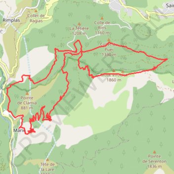 Itinéraire Boucle autour de Marie, distance, dénivelé, altitude, carte, profil, trace GPS