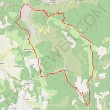 Itinéraire Montagne de Couspeau - sommet du Grand Delmas, distance, dénivelé, altitude, carte, profil, trace GPS