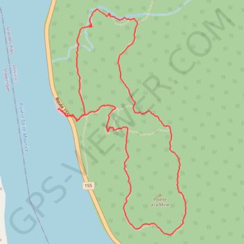 Itinéraire Sentier national - Tronçon Père Jacques-Buteux, distance, dénivelé, altitude, carte, profil, trace GPS