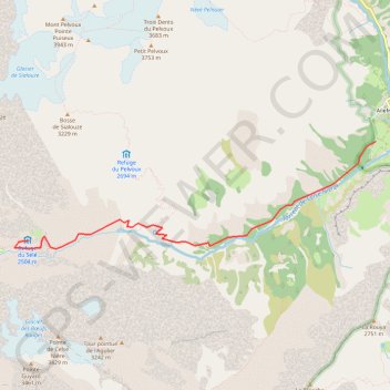 Itinéraire Refuge du Sélé, distance, dénivelé, altitude, carte, profil, trace GPS