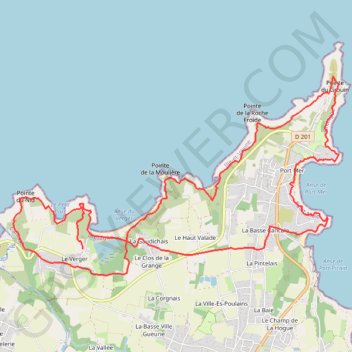 Itinéraire Cancale pointe du Grouin, distance, dénivelé, altitude, carte, profil, trace GPS