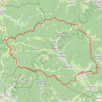 Itinéraire Randonnée au ballon d'alsace, distance, dénivelé, altitude, carte, profil, trace GPS