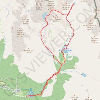 Itinéraire Lac de l'Agnel, distance, dénivelé, altitude, carte, profil, trace GPS