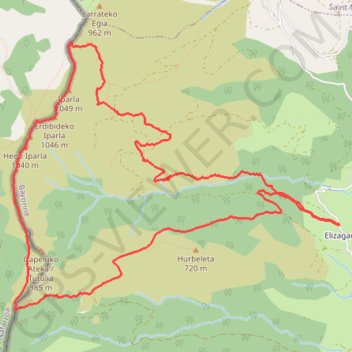 Itinéraire Pic d'Iparla, distance, dénivelé, altitude, carte, profil, trace GPS