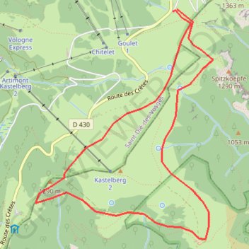 Itinéraire NewTrack, distance, dénivelé, altitude, carte, profil, trace GPS