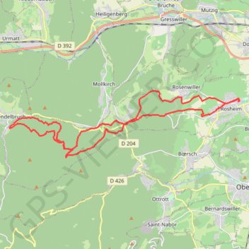 Itinéraire Chercheurs d'Or autour de Rosheim, distance, dénivelé, altitude, carte, profil, trace GPS