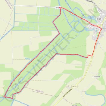 Itinéraire Marche à Maillezais, distance, dénivelé, altitude, carte, profil, trace GPS