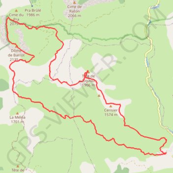 Itinéraire Tête de Rigaud et Dôme de Barrot de Rubi, distance, dénivelé, altitude, carte, profil, trace GPS