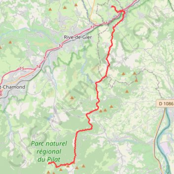 Itinéraire En route vers la Jasserie depuis Tartaras...TRAJET RETOUR, distance, dénivelé, altitude, carte, profil, trace GPS