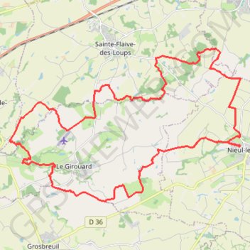 Itinéraire Le Girouard, distance, dénivelé, altitude, carte, profil, trace GPS