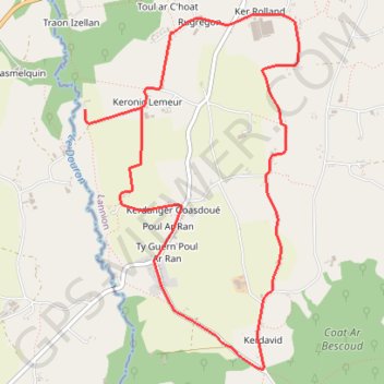 Itinéraire Circuit de la chapelle Saint-Jagut - Plestin-les-Grèves, distance, dénivelé, altitude, carte, profil, trace GPS