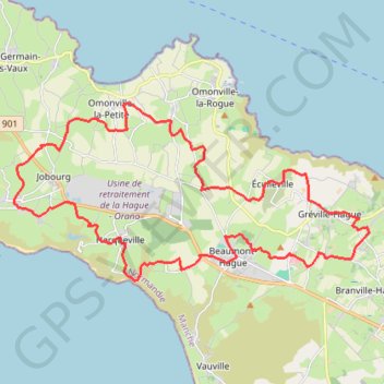 Itinéraire Virée dans La Hague, distance, dénivelé, altitude, carte, profil, trace GPS