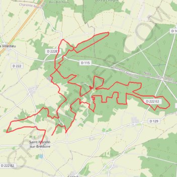 Itinéraire Saint Mande sur Bredoire 37 kms, distance, dénivelé, altitude, carte, profil, trace GPS