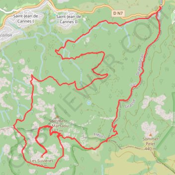 Itinéraire Estérel, distance, dénivelé, altitude, carte, profil, trace GPS