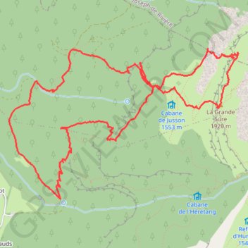 Itinéraire Grande Sure par le couloir de l'Arche, distance, dénivelé, altitude, carte, profil, trace GPS