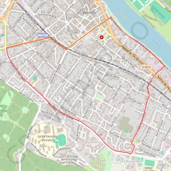 Itinéraire Circuit « Les quartiers » - Vernon, distance, dénivelé, altitude, carte, profil, trace GPS