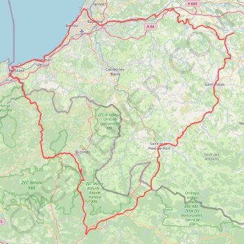 Itinéraire EV1-EV3 Espagne_Modif, distance, dénivelé, altitude, carte, profil, trace GPS