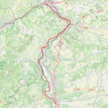 Itinéraire Givors (69700), Métropole de Lyon, Auvergne-Rhône-Alpes, France - Saint-Rambert-d'Albon (26140), Drôme, Auvergne-Rhône-Alpes, France, distance, dénivelé, altitude, carte, profil, trace GPS