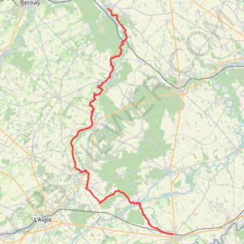 Itinéraire Beaumont-le-Roger - Verneuil-sur-Avre, distance, dénivelé, altitude, carte, profil, trace GPS