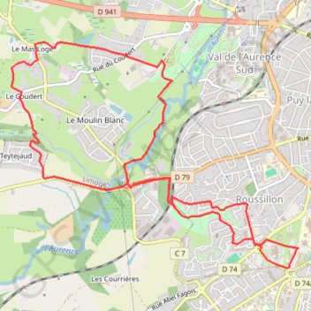 Itinéraire De la fac de lettres à la roseraie sans la petite Fayette, distance, dénivelé, altitude, carte, profil, trace GPS