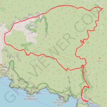 Itinéraire Col de la guardiole, en vau, crète de l'estret, distance, dénivelé, altitude, carte, profil, trace GPS