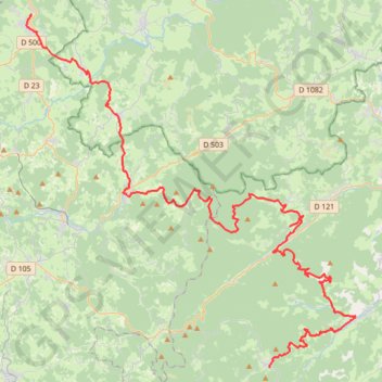 Itinéraire Etape 1 - St Just - Lalouvesc --opentraveller.net--, distance, dénivelé, altitude, carte, profil, trace GPS