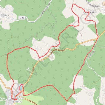 Itinéraire Frayssinet le Gélat, distance, dénivelé, altitude, carte, profil, trace GPS