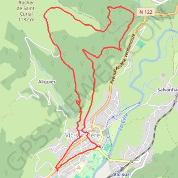 Itinéraire grotte des anglais Vic sur cereTracé 31 mai 2018 8:32:18 AM, distance, dénivelé, altitude, carte, profil, trace GPS