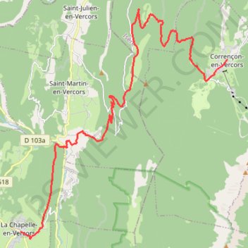 Itinéraire Grande Traversée des PréAlpes : Corrençon-en-Vercors - La Chapelle-en-Vercors, distance, dénivelé, altitude, carte, profil, trace GPS