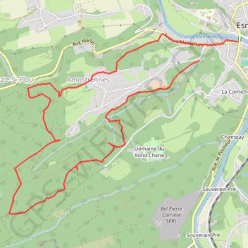 Itinéraire Esneux- parc du Mary, distance, dénivelé, altitude, carte, profil, trace GPS