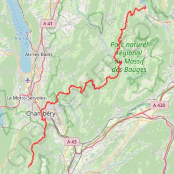 Itinéraire GR96 De Verthier (Haute-Savoie) à Epernay (Savoie), distance, dénivelé, altitude, carte, profil, trace GPS