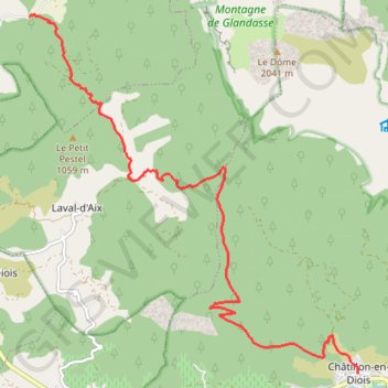 Itinéraire Sur les Pas des Huguenots - Valcroissant - Châtillon-en-Diois, distance, dénivelé, altitude, carte, profil, trace GPS