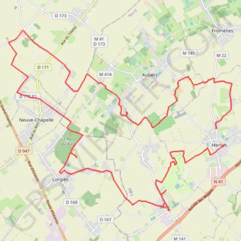 Itinéraire Tour des weppes au départ d'Herlies, distance, dénivelé, altitude, carte, profil, trace GPS