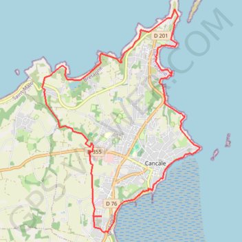 Itinéraire Cancale circuit de la flore, distance, dénivelé, altitude, carte, profil, trace GPS
