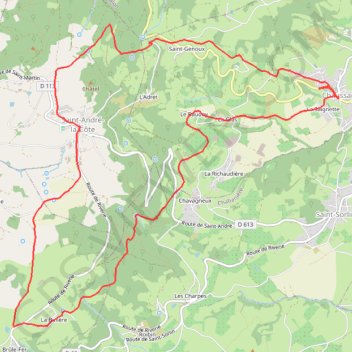 Itinéraire Chaussan (69), distance, dénivelé, altitude, carte, profil, trace GPS