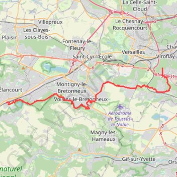 Itinéraire La Verrière - Chaville, distance, dénivelé, altitude, carte, profil, trace GPS