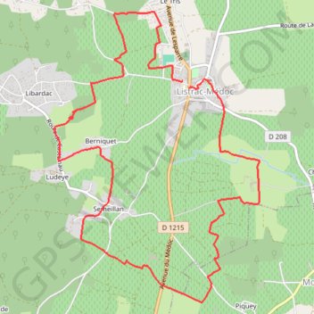 Itinéraire Listrac, distance, dénivelé, altitude, carte, profil, trace GPS