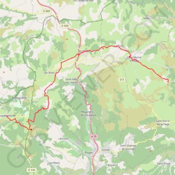 Itinéraire Grande Traversée de l'Hérault - de La Vernède à Roqueredonde, distance, dénivelé, altitude, carte, profil, trace GPS