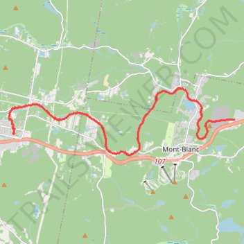 Itinéraire Bike ride on Le P'tit Train du Nord between km 81 and km 67, distance, dénivelé, altitude, carte, profil, trace GPS