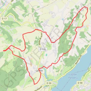 Itinéraire Boucle par les Relais Cyné de Paladru et de Virieu, distance, dénivelé, altitude, carte, profil, trace GPS