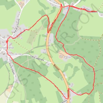 Itinéraire Ernonheid, distance, dénivelé, altitude, carte, profil, trace GPS
