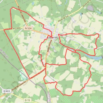 Itinéraire Autour de Gabarret, distance, dénivelé, altitude, carte, profil, trace GPS