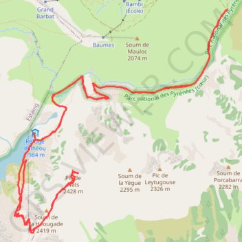 Itinéraire Pic de Nets, distance, dénivelé, altitude, carte, profil, trace GPS