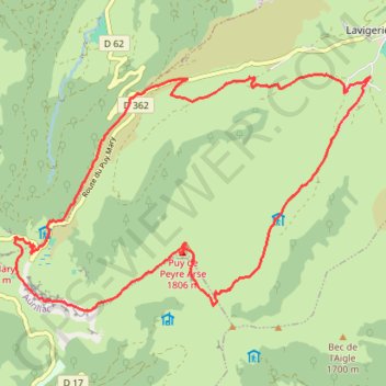 Itinéraire rando Peyre Arse Cantal le 24-07-2020, distance, dénivelé, altitude, carte, profil, trace GPS