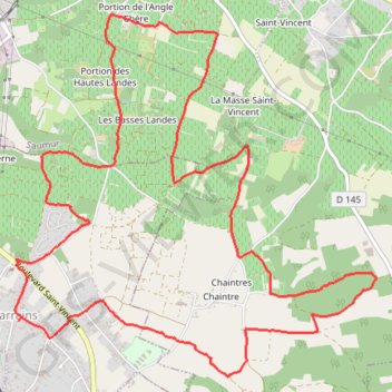 Itinéraire De Varrains à Champigny, distance, dénivelé, altitude, carte, profil, trace GPS